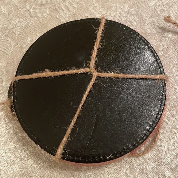 Brand New Set of 4 Cowhide Coasters Western Decor Farmhouse - Picture 7 of 8